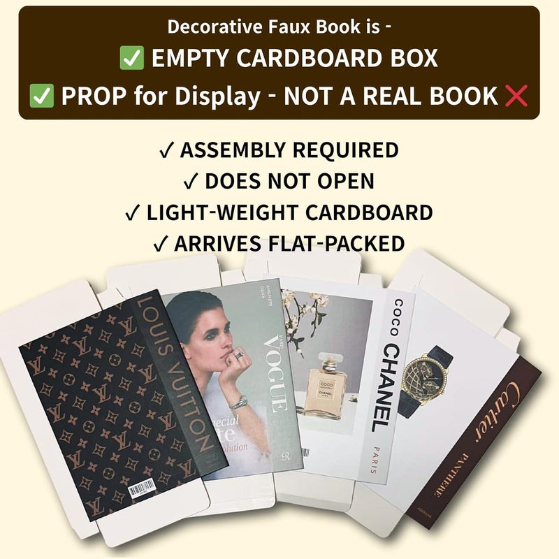 PROBENEX Luxe Large | 4 PCS Faux Decorative Books for Home Decor | Not Real Books (Cardboard Boxes) | Coffee Table, Bookshelf & Shelf Styling Display Props for Living Room, Office - Image 2